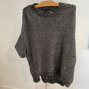 BCBG white and black knit oversize sweater